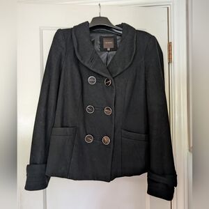The Limited Classic Black Pea Coat